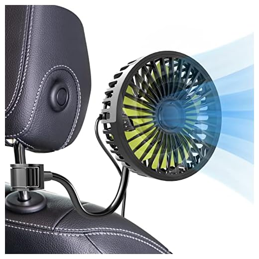 Trustnice USB Car Fan for Backseat Car Cooling Fan, 3 Speeds Strong Wind 5V Powerful Quiet Ventilation Fan with Adjustable Clip Electric Car Seat Fan for Vehicles RV SUV Truck