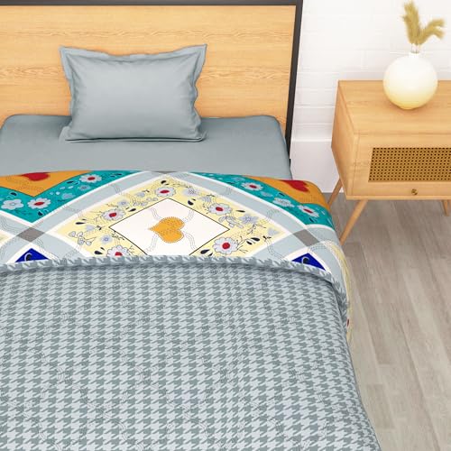Image of Single Bed Comforter 180 GSM 150x225 CM, Multi & Grey