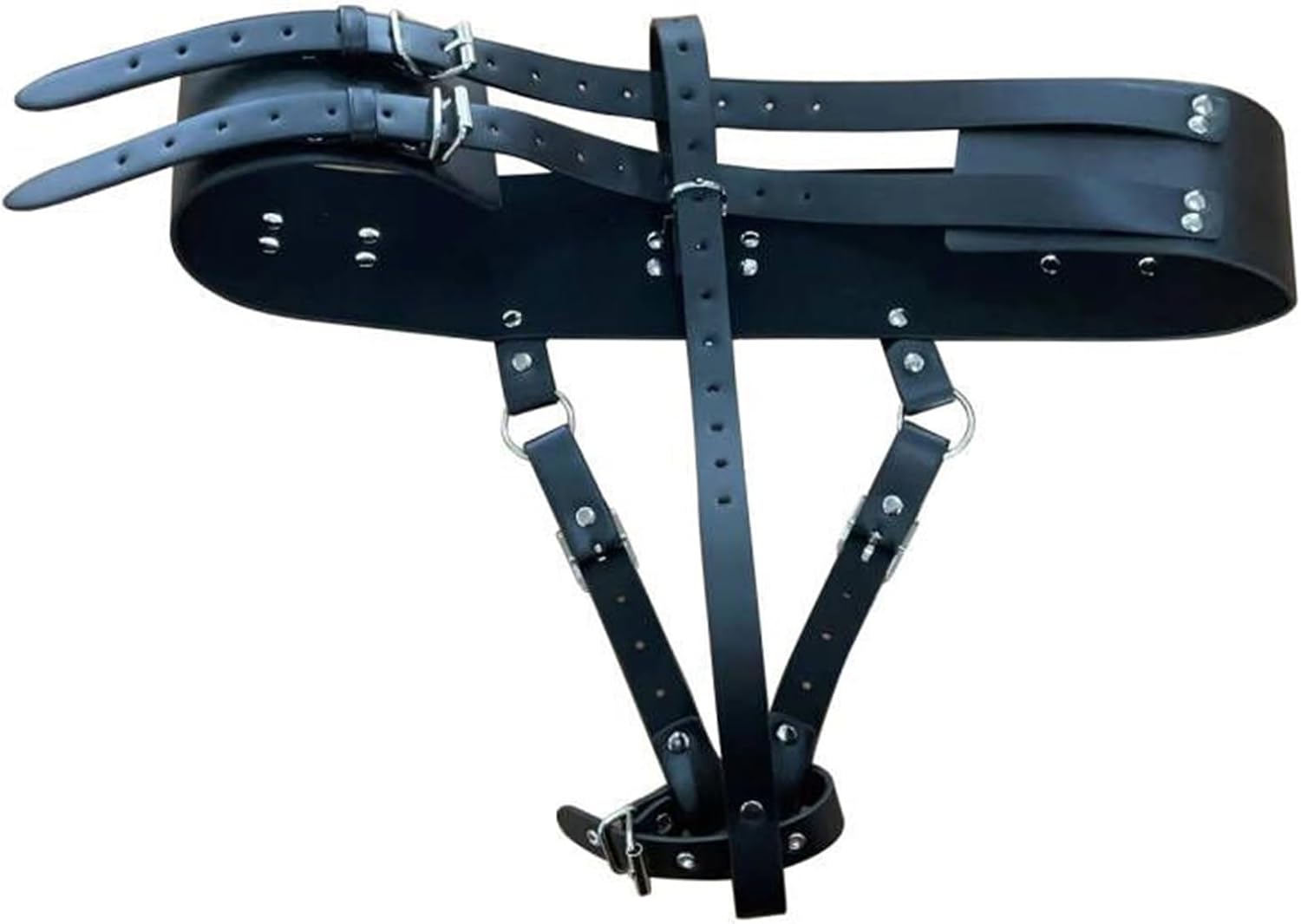 PU Leather Bondage Harness Straight Jacket Body Leather Strap Novelty Fancy Uniform Clubwear Lingerie Accessories,Black,L