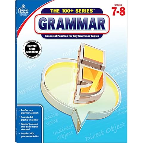 Carson Dellosa | The 100 Series: Grammar Workbook Grades 7-8, Language Arts, 128pgs (Volume 11) Cover