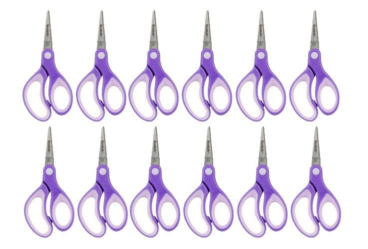 Image of Scotch 5 inch Soft Touch Blunt Kid Scissors, Purple, 12 Count, Teacher's Pack
