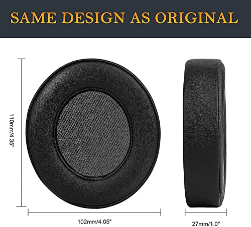 Image of SOULWIT Protein Leather Ear Pads Cushions Replacement, Earpads for Razer Kraken Pro V2, Kraken 7.1 V2, Kraken Stormtrooper Headset-Black