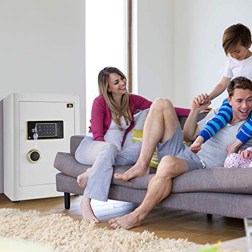 TIGERKING Heavy Duty Security Home Safe, Digital Safe Box- 2.05 Cubic Feet, White