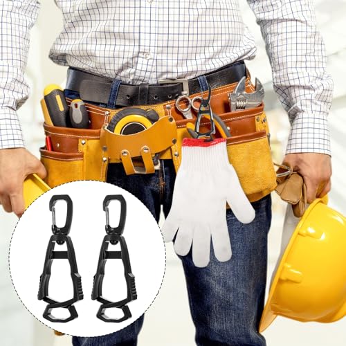 LIQWEI 5 Stück Handschuh Clips, 360° Drehbar Handschuhe Halter Grabber Halter Für Arbeitshandschuh Handschuhhalterung Multifunktionaler Anti-Verlust-Handschuhclip Arbeitshandschuh Clip (Schwarz)