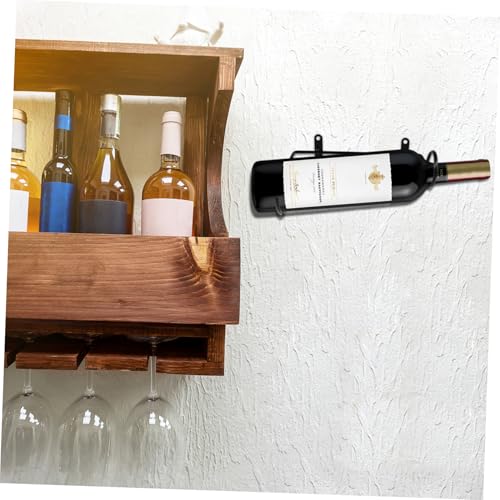 Soporte de vino de hierro forjado 2pcs negro miniatura 4
