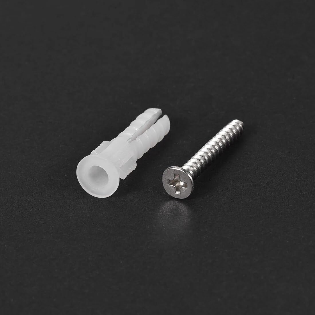 Wanddübel, 20 Stück 6 mm x 30 mm Kunststoff-Expansionsrohranker Wand mit Schrauben Weiß for Hausgarten-DIY-Anwendung