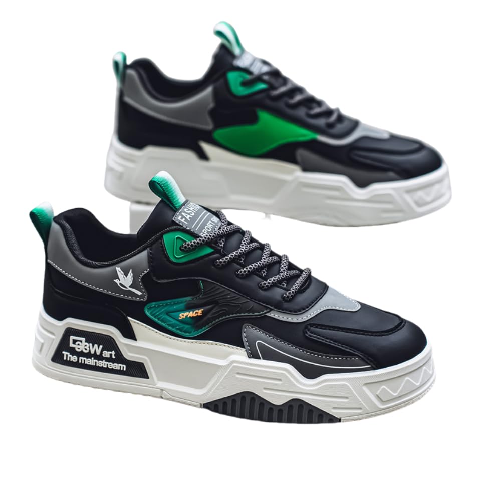 Men's Fashionable Thick Soled Skateboard Shoes, Suitable for Outdoor Campus Walking