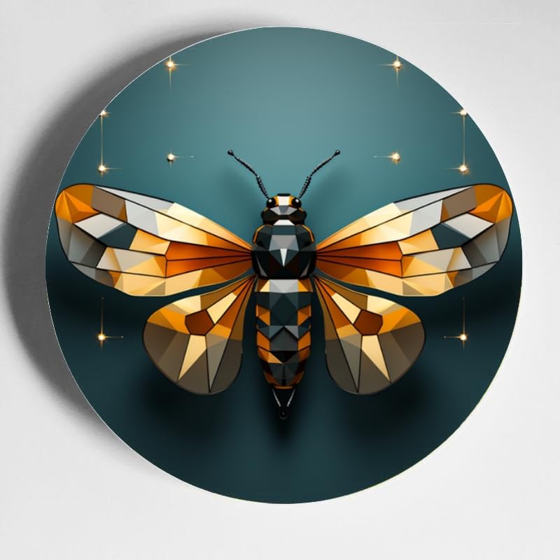 DNOVING Fireflies Ceramic 10-inch Round Plate Suitable for Wall or Tabletop Decor DP-543691348