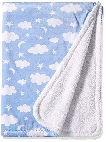 Image of SpaSilk Baby Boys Velboa Fleece Blanket with Thick Stitch Trim