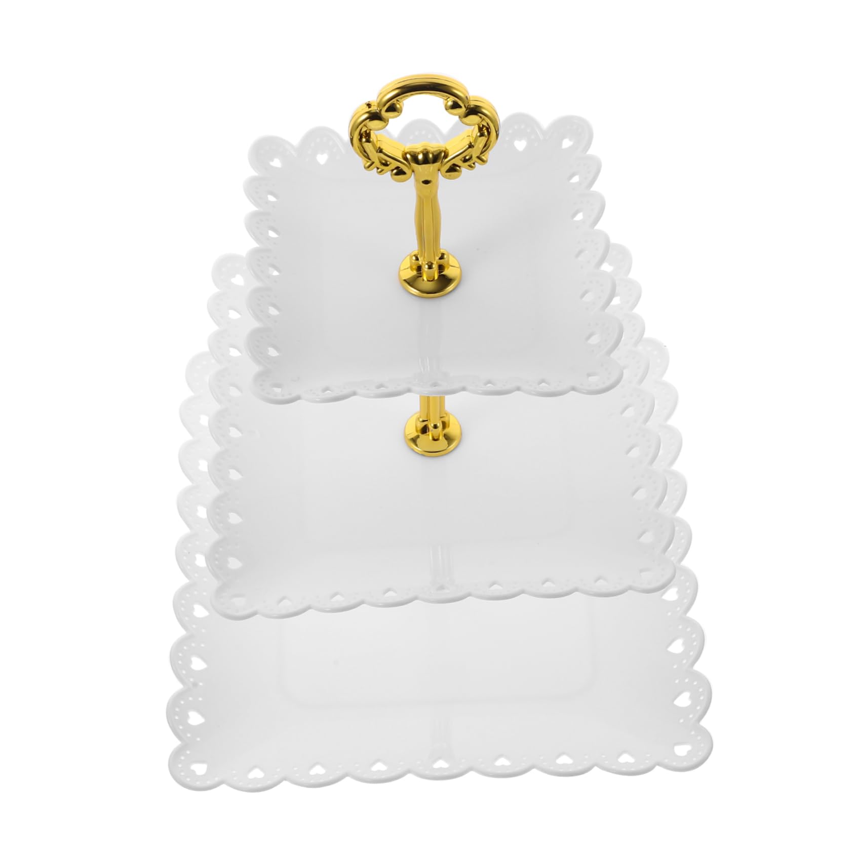 HOLIDYOYO Dessert Plate Cupcake Tier Stand Cupcake Holder Pastry Serving Tray Tiered Cupcake Stand 3 Tier Serving Tray Rustic Cupcake Stand Serving Tray for Party White Abs re-usable