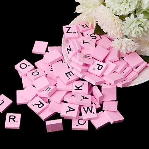 100 piezas de fichas de madera coloridas con letras miniatura 3