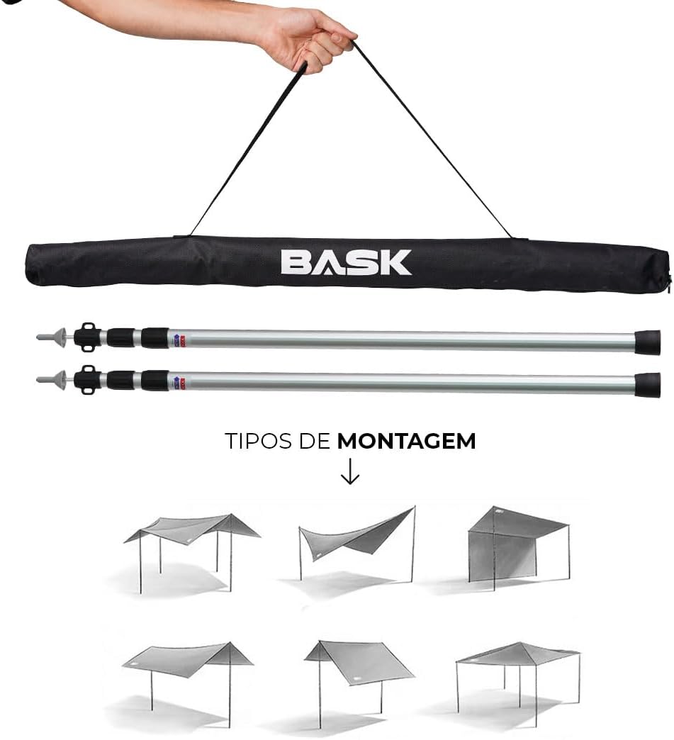 Varetas para Barraca Suporte Portátil Ultraleve Bask – Fabricadas em Liga de Alumínio 6061, Resistentes e Duráveis, Ideais para Acampamentos, Leves e Fáceis de Transportar, Garantem Estabilidade Varetas para Barraca Suporte Portátil Ultraleve Bask – Fabricadas em Liga de Alumínio 6061, Resistentes e Duráveis, Ideais para Acampamentos, Leves e Fáceis de Transportar, Garantem Estabilidade