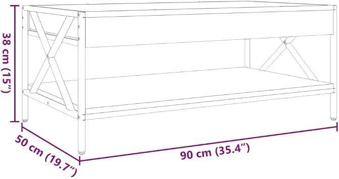 vidaXL Coffee Table with Infinity LED Brown Oak 90x50x38 cm