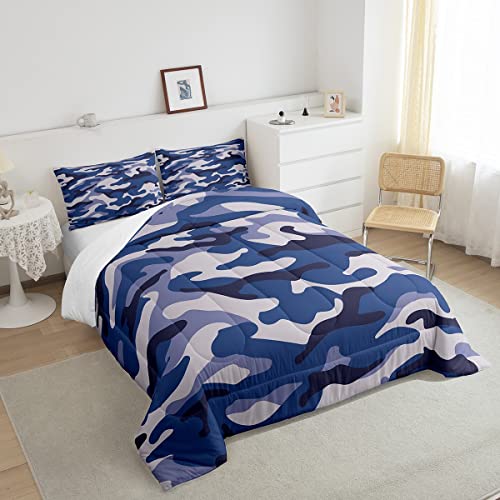Army Camouflage Bedding Set Boys Men Camo Comforter Set Military Room Decor For Kids Girls Teens Blue Farmhouse Comforter Colorful Pattern Decor Quilt Duvet Set For All Season Room Decor Twin Size #TOP3