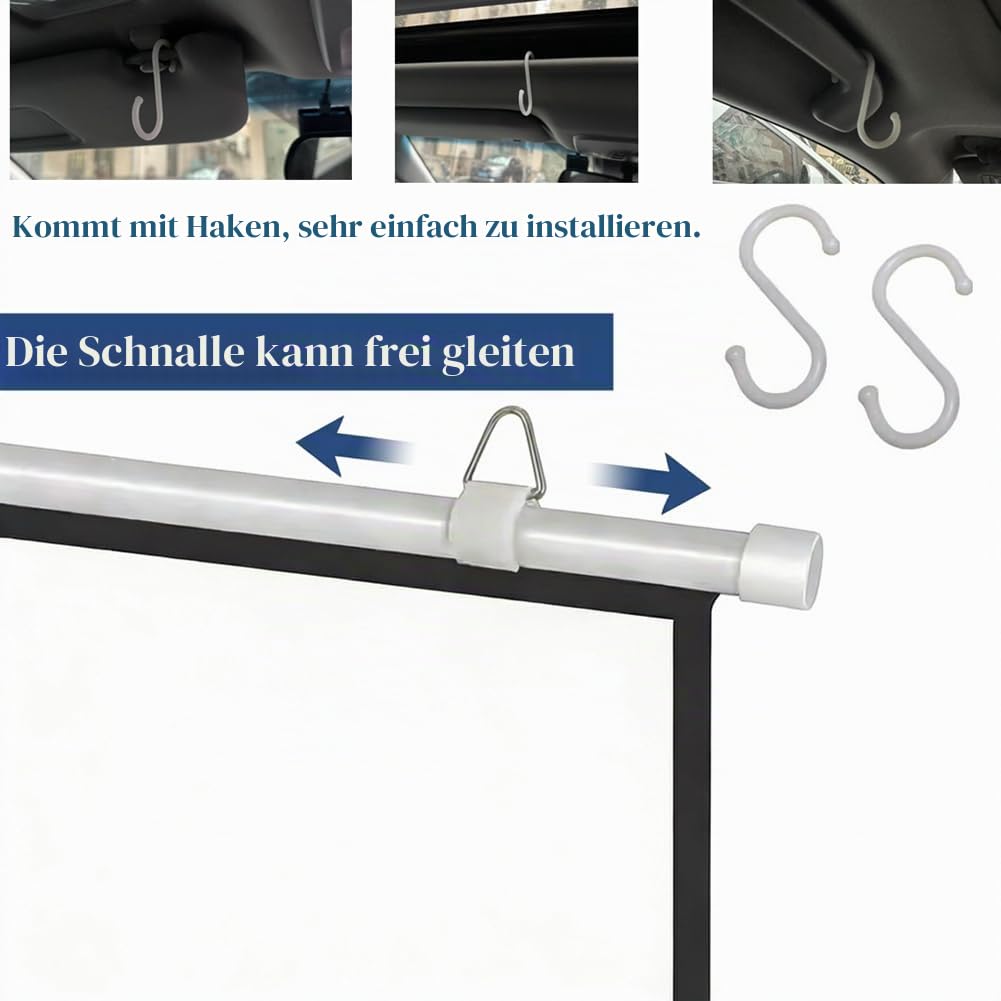 Projektor-Leinwand klein für Auto, 40 Zoll 16:9, 4K HD, tragbare Projektionsleinwand für Auto, manuelles Herunterziehen und Aufrollen Mini-Bildschirme, einziehbare kleine Projektor-Leinwände für Auto