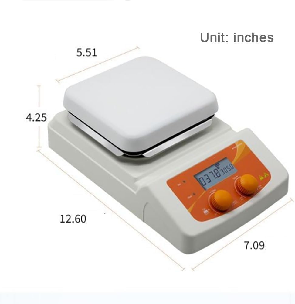 Led Digital Hotplate Magnetic Stirrer Hot Plate with Ceramic Coated, 380℃ Magnetic Mixer with Over Temperature Protection, 5L Stirring Capacity, 1500Rpm, for Laboratory, Home, Teaching