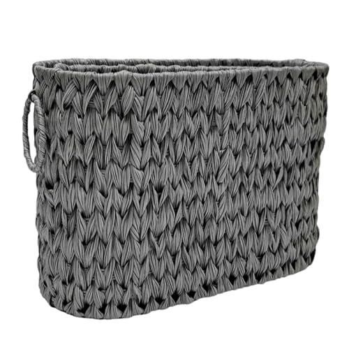 Cesta de almacenamiento de mimbre estrecha Bottone para 6-9 rollos de baño 8