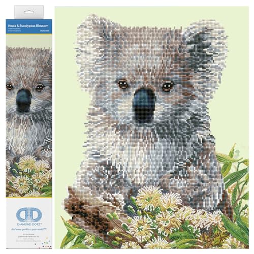 DIAMOND DOTZ Koala & Eucalypus Blossom Animal Diamond Painting Kits for Adults - Diamond Art Kits a Relaxing Creative Craft Kit with Dotz Gems 16.1
