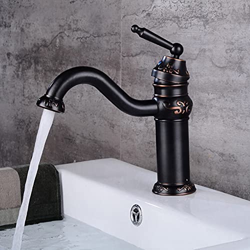 Mitigeur de lavabo chaud et froid en cuivre pour robinet salle de bain rétro