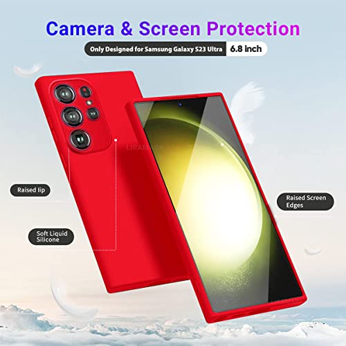 Image of LIRAMARK Liquid Silicone Soft Back Cover Case for Samsung Galaxy S23 Ultra 5G (Red)