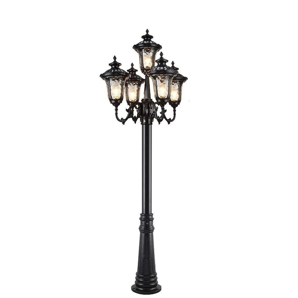 Lanterne vintage à 5 lumières d'extérieur en aluminium pour pelouse, rue, extérieur, cour, jardin, villa, porche, patio, paysage