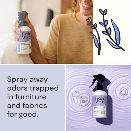 Image of Fresh Wave Lavender Room and Fabric Air Freshener Spray, 8 oz | Plant-based formula, Pet-safe and people-safe, Fabric and room deodorizer , For upholstery, carpets, shoes, and pet bedding