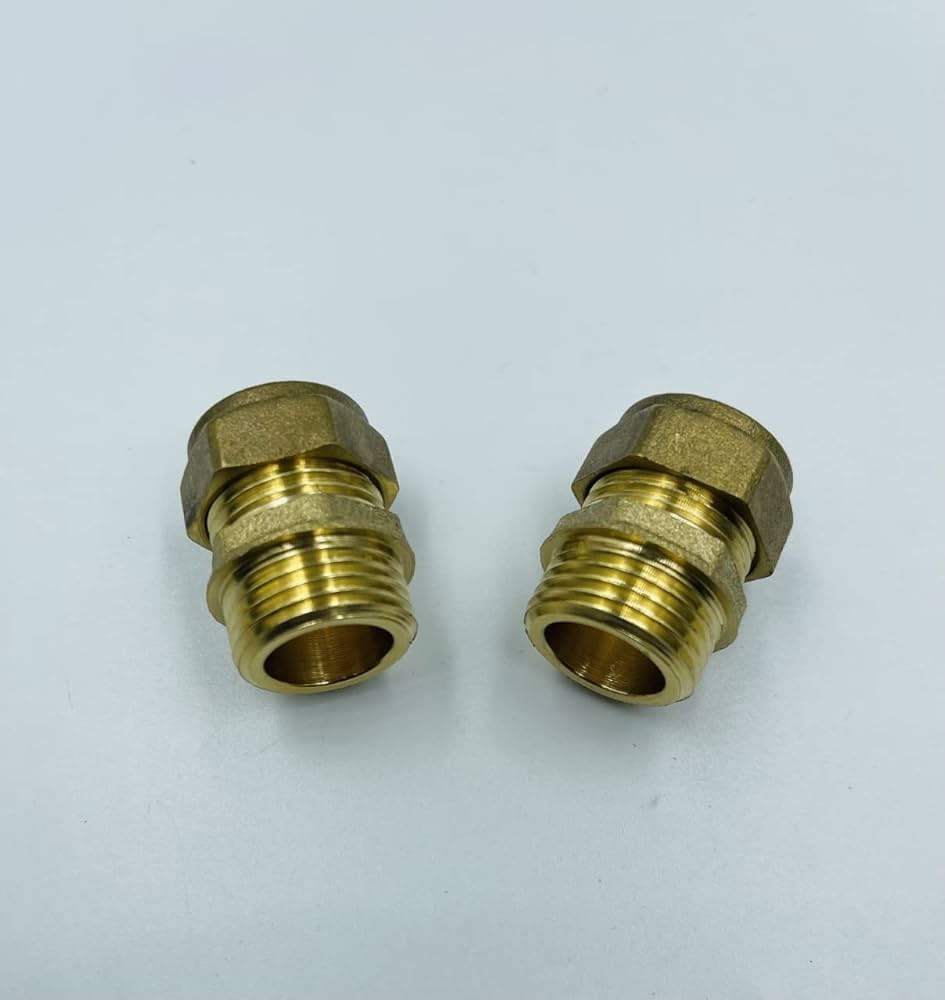 15 Copression By 3/8" BSP Ale Iron Thread European Flexible Tap Adapters (Pair
