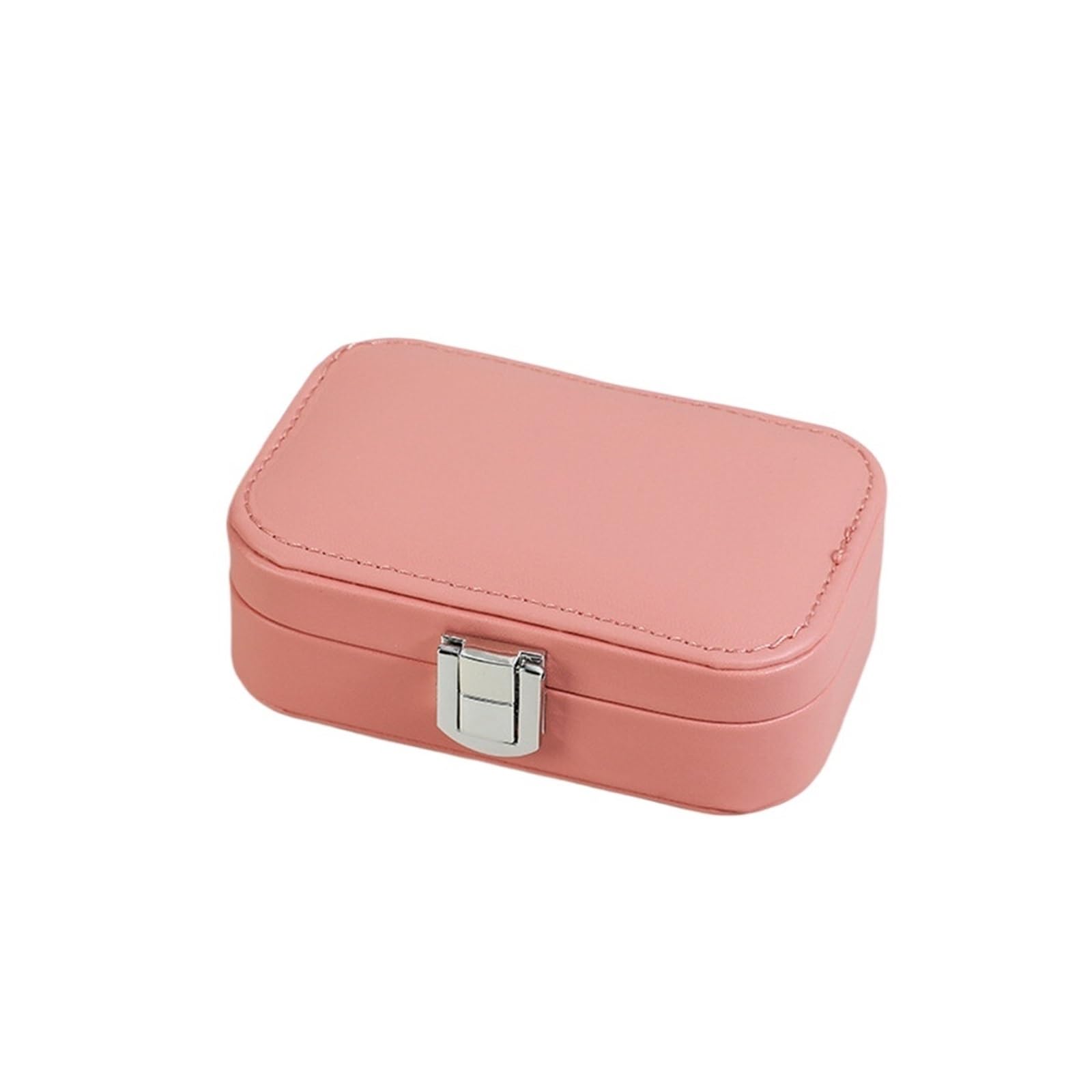 ESTDKMNOS Portable Jewellery Case， Multicolor PU Leather Paper Travel Ring Earring Box With Snap Button And Velvet Lining(Lotus Color)