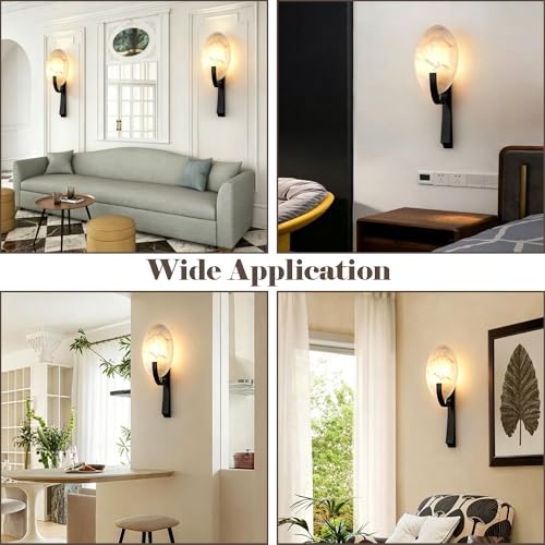 Aplique de pared de alabastro natural con LED para iluminación de dormitorios elegant 5