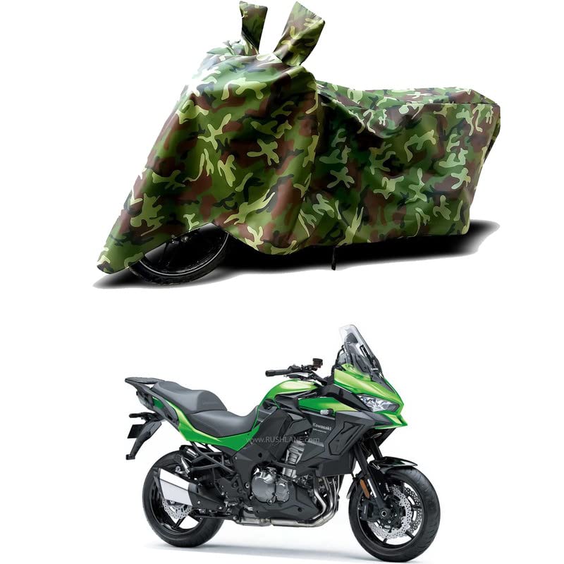 Image of 100% Water Resistant Full Bike Scooty Two Wheeler Body Cover Compatible for KawasaZ650 /UV-Rays /Heat Protection /Birds Dropping /Scratchproof /Dust Proof /Waterproof /All Varients[Green MJ]