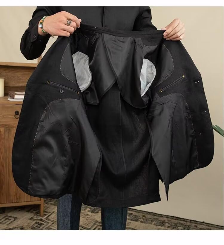 Men's Blazer Casual Linen Sport Coats Slim Fit Double Breasted Suit Jacket Summer Lightweight Sports Jacket4