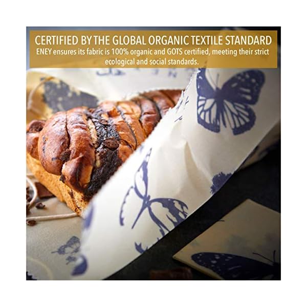 ENEY-Premium-Organic-Beeswax-Food-Wrap-Set-Of-7-Eco-Friendly-Reusable-Wraps-No-Synthetic-Wax-or-Chemicals-Includes-1-XL-Bread-Wrap-2-Large-2-Medium-2-Small-and-Original-Wax-Replenisher ENEY Premium Organic Beeswax Food Wrap | Set Of 7 Eco-Friendly Reusable Wraps | No Synthetic Wax or Chemicals | Includes…