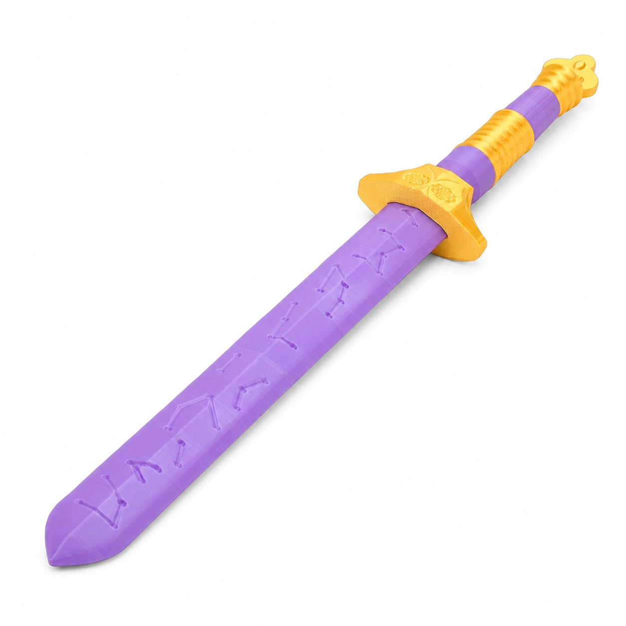 Gugxiom 3D Printed Anime Cosplay Sword Prop, Purple Blade for Adults, Halloween Costume, K Pop Stage Performance, Anime Convention Accessory