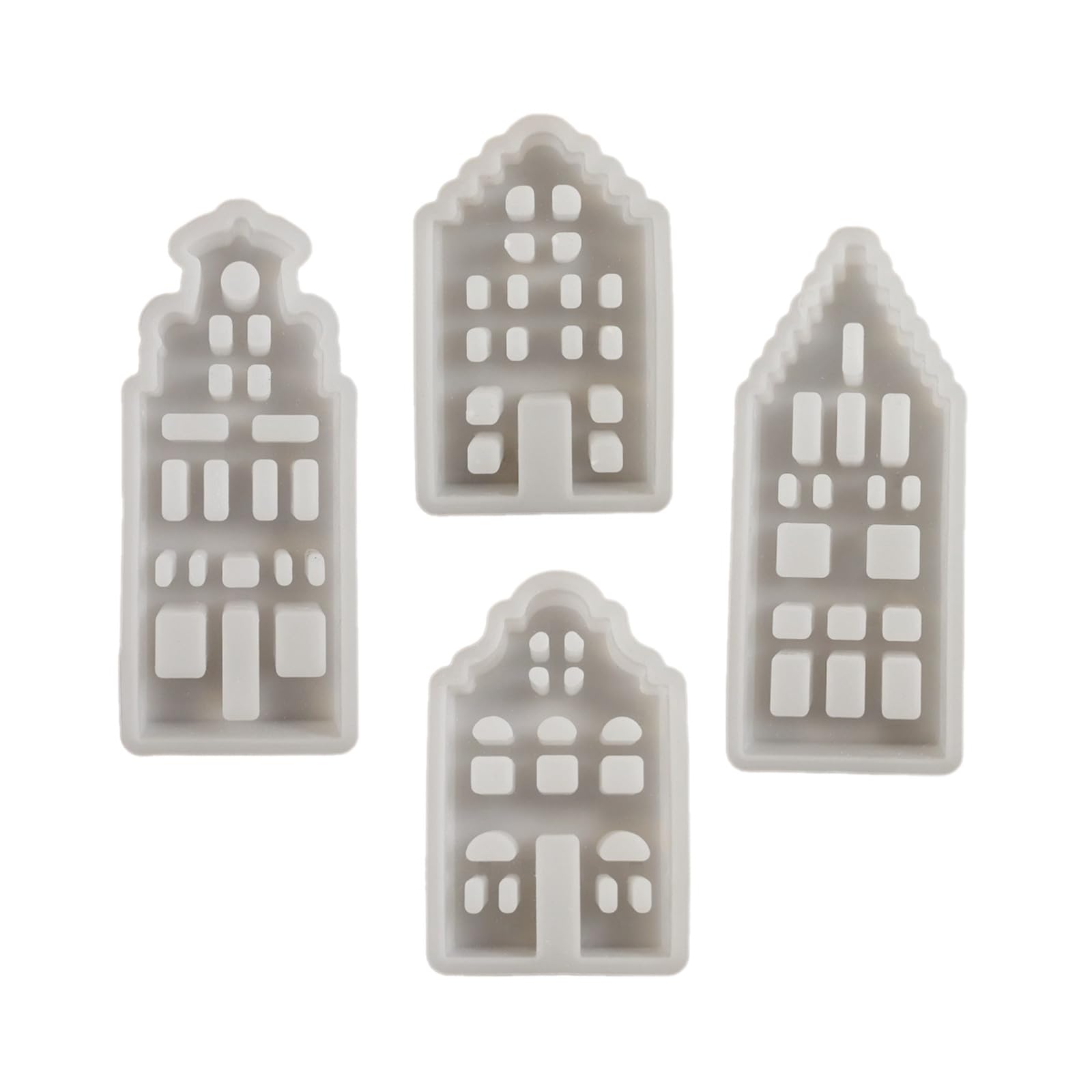NEWFT Flexible Canal House Ornament Mold Creative House Ornament Silicone Mould Elegant Canal House Tabletop Decoration