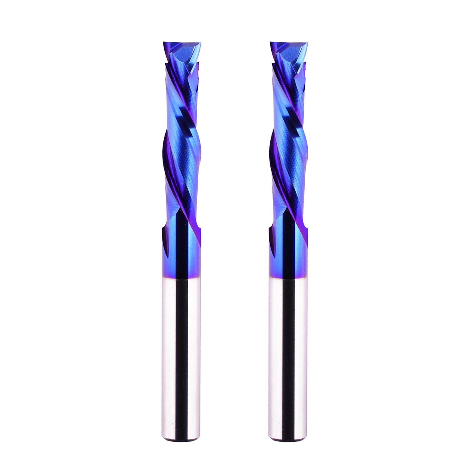 2 PCS CNC Router Bits Up&Down Cut Solid Carbide Compression End Mill 1/4" Shank for Side milling, end milling, Finish Machining