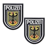 2 Stk Polizei Patch,Polizei Bestickte Aufnäher Mit Klettverschluss,Bundespolizei für Offizier,Klett,Aufkleber,Polizeimarke für Kleidung Baseballkappe Rucksäcke Draussen Taschen Jacke Weste,Hut,police