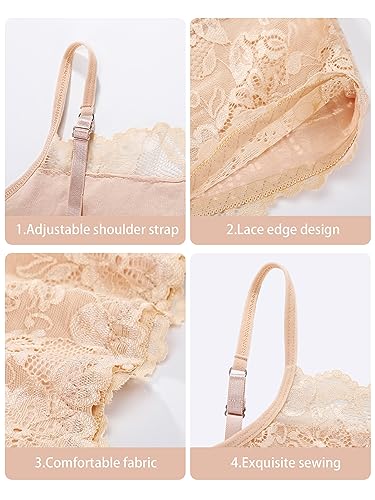 Bencailor 6 Pack Women's Lace Camisoles, Cleavage Cover up Tank Top Bralette Half Cropped Cami Bra for Girls4