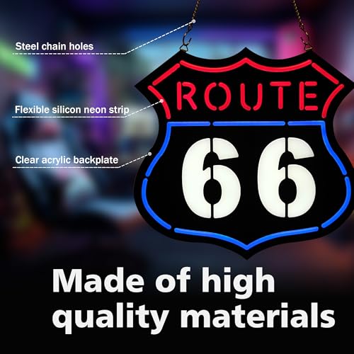 Image of Route 66 Neon Sign Night light for Bar Club Bedroom Hotel Pub Cafe Wedding Birthday Party Gifts