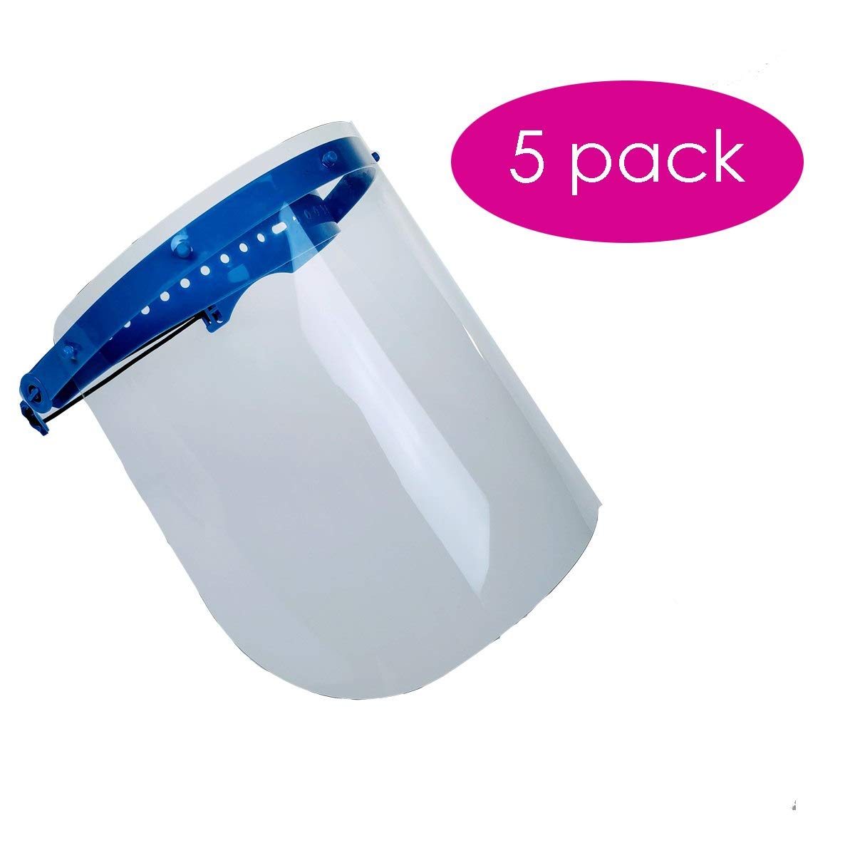 proSPORT 5 Pack Dark Blue Flip Up Clear Face Shield Protects Against Spray Liquids Adjustable One Size,Periwinkle