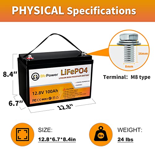 Image of 2 Pack 12V 100Ah Li FePO4 Deep Cycle B attery,Built-in 100A BMS | Support 4S4P,5000-7000 Cycles,Perfect for RV Solar Marine Overland Off-Grid Application