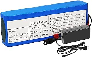 WOGQX 36V 16Ah Ebike Lithium Battery 16000mAh 10S 3P Electric Bicycles Li-Ion Batteries Pack with BMS and Charger Fits for 500W 350W 250W 200W Motor