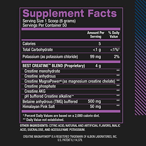 Bpi Sports Best Creatine - Creatine Monohydrate, Himalayan Salt - Strength, Pump, Endurance, Muscle Growth, Muscle Definition - No Bloat - Snow Cone - 50 Servings - 10.58 Oz #TOP1