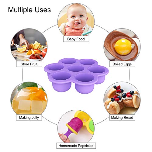 Ozera 2 Pack 7-Cavity Silicone , Non-Stick Diy Ice Pop Molds, Mini Colorful Baby Popsicle Molds With Cleaning Brush #TOP4