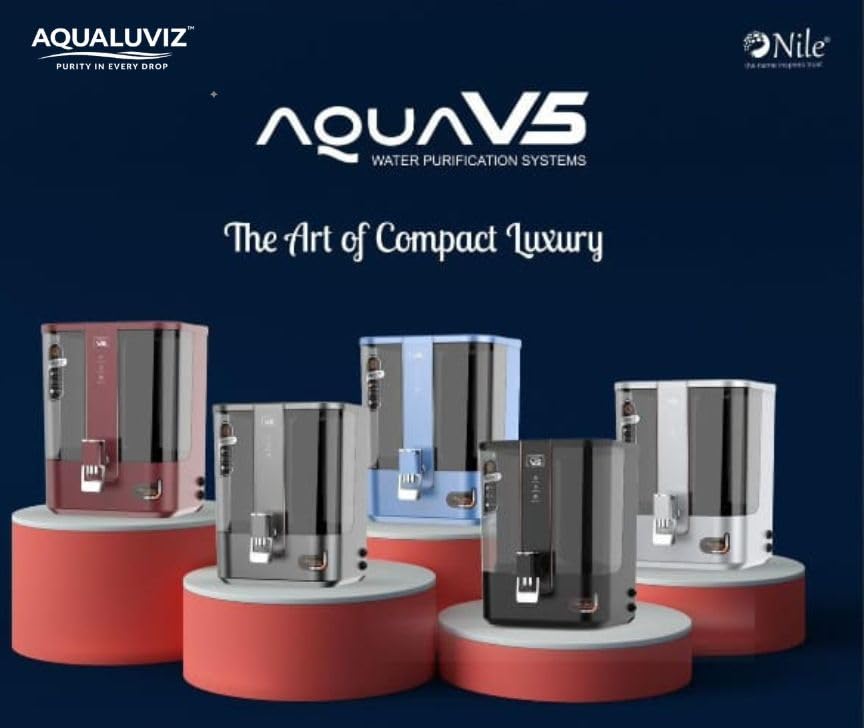 Image of Aqua V5 RO Water Purifier RO + Active Copper + Alkaline Pre Filter + Sediment + Pre Carbon + RO Membrane + Post Carbon, 10L Storage,15 L Capacity, (Silky Silver)