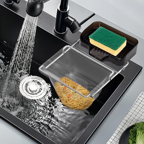 Colador de fregadero con soporte de esponja autodescante miniatura 7
