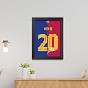 TenorArts Dani Olmo Poster Frame Barcelona Jersey Laminated Photo Print Signature Framed Painting with Matt Finish Black Frame (12 inches x 9inches) gallery image