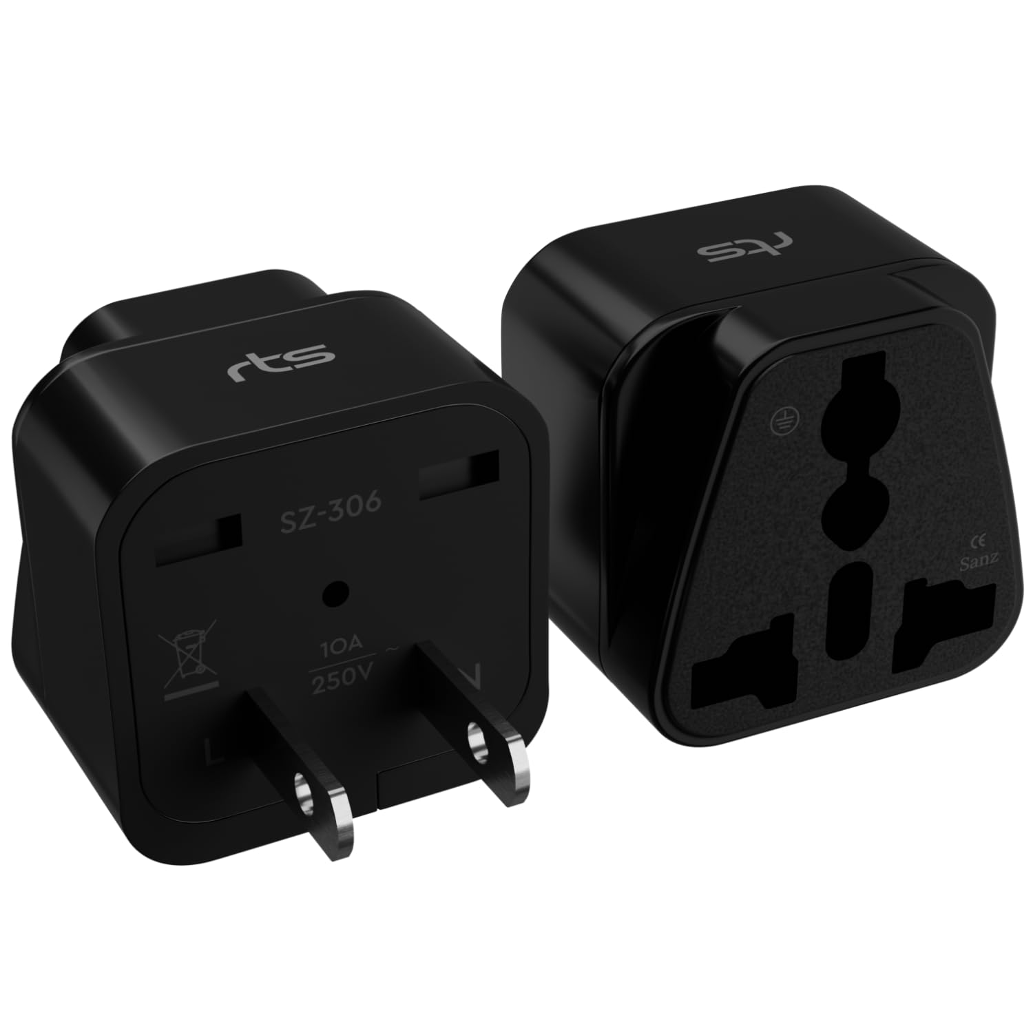 rts (4 Pack) India to US USA American Universal Travel Adapter Converter Plug for Canada, US, Japan, Australia, Jamaica, Mexico, China for Laptop, Chargers Smartphones Laptops Camera Chargers iPhone
