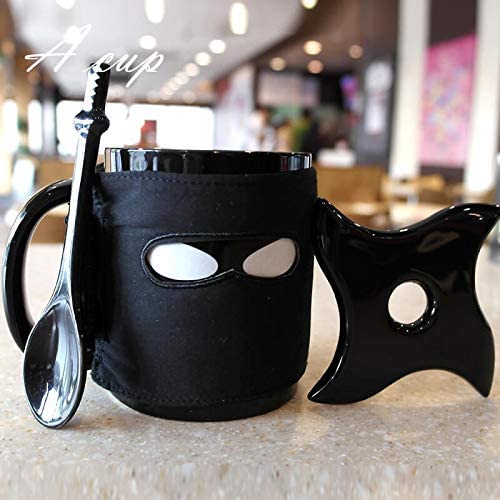 Image of Ninja Tea Coffee Mug with Coaster and Stirrer 300ml