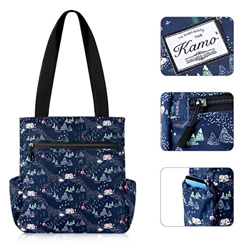Image of KAMO Floral Tote Bag - Waterproof Lightweight Handbags Travel Shoulder Bag for Hiking Yoga Gym Swimming Travel Beach