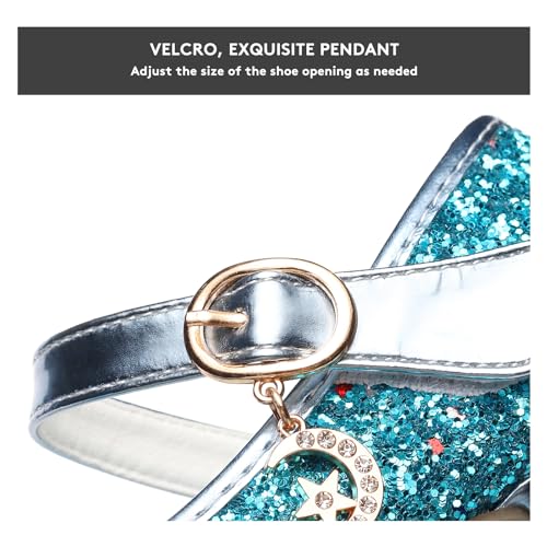 Girls Dress Shoes Mary Jane Wedding Party Heel Glitter Bow Princess Flower Shoes for Kid Toddler3